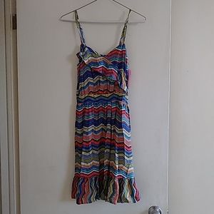 Xhilaration Multi Color Chevron Sundress, size L
